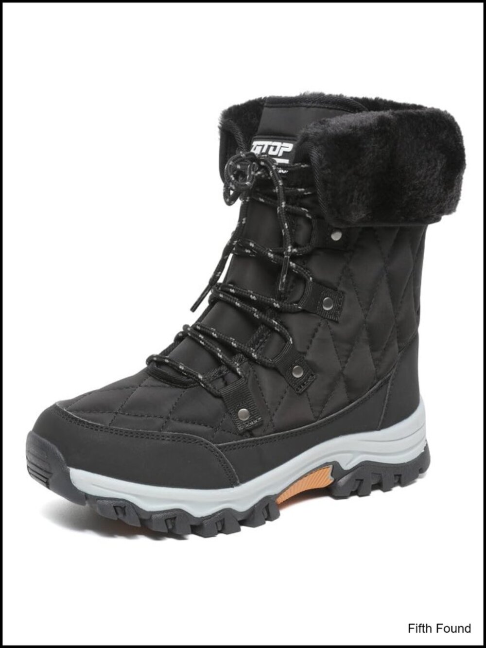 Maxome Women's Mid-Calf Winter Snow Boots Fur Lined Lace Up
